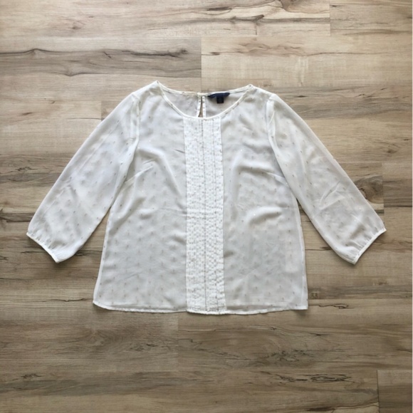 Tommy Hilfiger White Boxy Blouse with Relaxed Fit - Picture 2 of 7